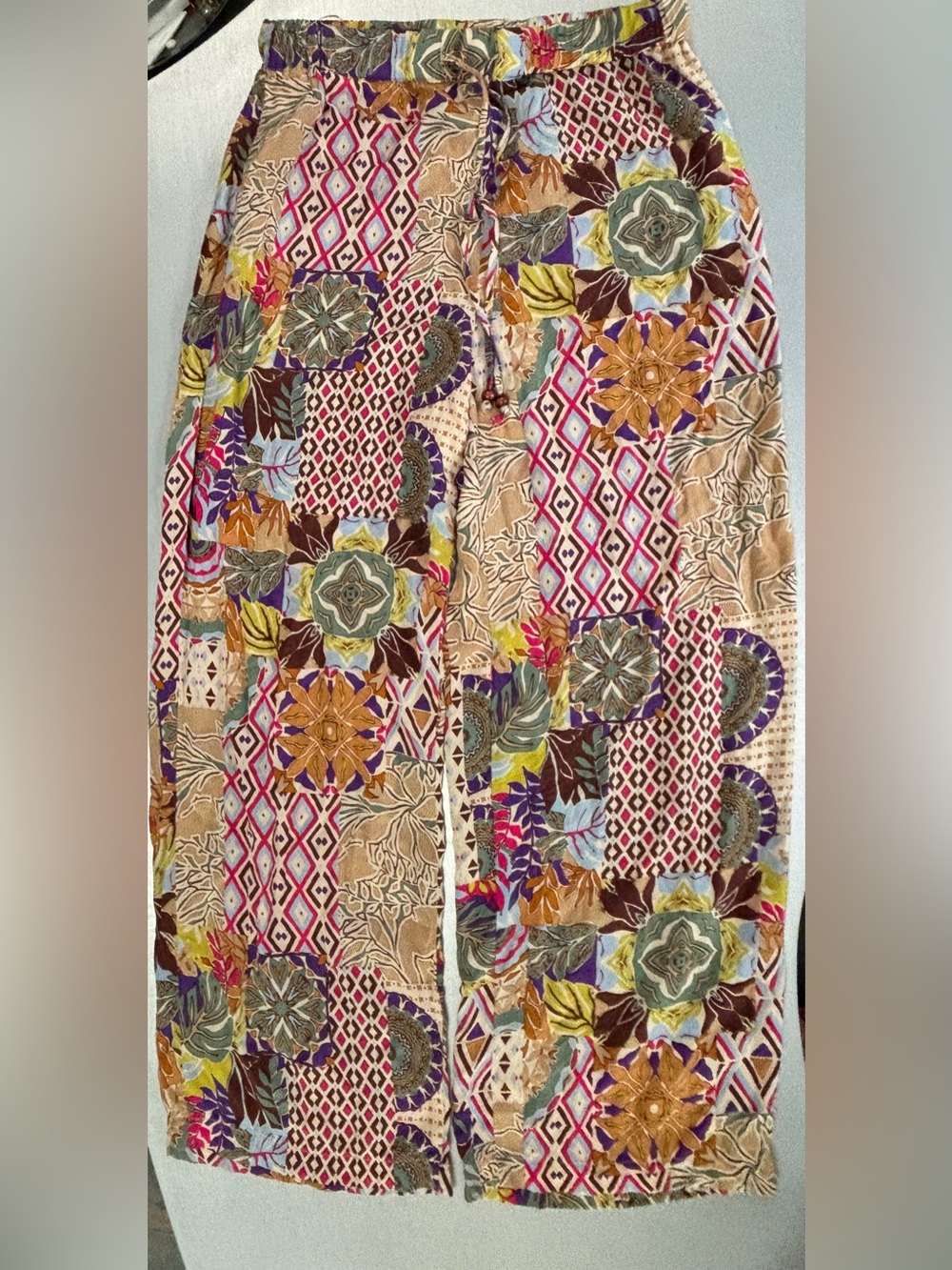 Zara multi color, print password pants M